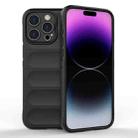 For iPhone 15 Pro Max Magic Shield TPU + Flannel Phone Case(Black) - 1