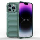 For iPhone 15 Pro Max Magic Shield TPU + Flannel Phone Case(Dark Green) - 1