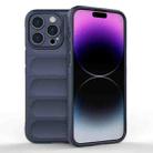 For iPhone 15 Pro Max Magic Shield TPU + Flannel Phone Case(Dark Blue) - 1