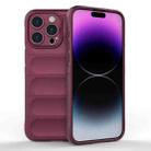 For iPhone 15 Pro Max Magic Shield TPU + Flannel Phone Case(Wine Red) - 1