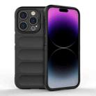 For iPhone 15 Pro Magic Shield TPU + Flannel Phone Case(Black) - 1