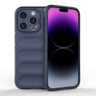 For iPhone 15 Pro Magic Shield TPU + Flannel Phone Case(Dark Blue) - 1