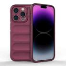 For iPhone 15 Pro Magic Shield TPU + Flannel Phone Case(Wine Red) - 1