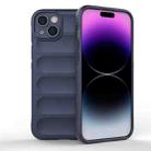 For iPhone 15 Plus Magic Shield TPU + Flannel Phone Case(Dark Blue) - 1