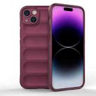 For iPhone 15 Plus Magic Shield TPU + Flannel Phone Case(Wine Red) - 1