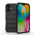 For iPhone 16 Magic Shield TPU + Flannel Phone Case(Black) - 1