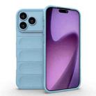 For iPhone 17 Pro Max Magic Shield TPU + Flannel Phone Case(Light Blue) - 1