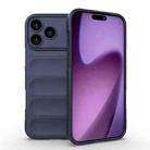 For iPhone 17 Pro Max Magic Shield TPU + Flannel Phone Case(Dark Blue) - 1