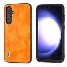 For Samsung Galaxy S23 FE 5G ABEEL Dual Color Lichi Texture PU Phone Case(Orange) - 1