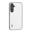 For Samsung Galaxy S24+ 5G ABEEL Dual Color Lichi Texture PU Phone Case(White) - 1