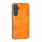 For Samsung Galaxy S24 5G ABEEL Dual Color Lichi Texture PU Phone Case(Orange) - 1