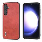 For Samsung Galaxy S23 FE 5G ABEEL Dual Color Cowhide Texture PU Phone Case(Red) - 1