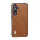 For Samsung Galaxy S24 5G ABEEL Dual Color Cowhide Texture PU Phone Case(Brown) - 1