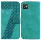 For Wiko Y82 7-shaped Embossed Leather Phone Case(Green) - 1