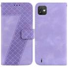 For Wiko Y82 7-shaped Embossed Leather Phone Case(Purple) - 1