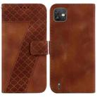 For Wiko Y82 7-shaped Embossed Leather Phone Case(Brown) - 1