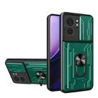 For Motorola Edge 40 Sliding Camshield TPU+PC Phone Case with Card Slot(Dark Green) - 1