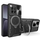 For OnePlus 12 5G Global CD Texture Sliding Camshield Magnetic Holder Phone Case(Black) - 1