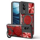For OnePlus Nord CE4 CD Texture Sliding Camshield Magnetic Holder Phone Case(Red) - 1