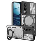 For OnePlus Nord CE4 CD Texture Sliding Camshield Magnetic Holder Phone Case(Silver) - 1