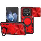 For OnePlus 13 5G CD Texture Sliding Camshield Magnetic Holder Phone Case(Red) - 1