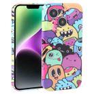 For iPhone 14 Dustproof Net Full Coverage PC Phone Case(Cute Monster) - 1