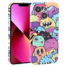 For iPhone 13 Dustproof Net Full Coverage PC Phone Case(Cute Monster) - 1