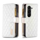 For Samsung Galaxy Z Fold6 Diamond Lattice Zipper Wallet Leather Flip Phone Case(White) - 2