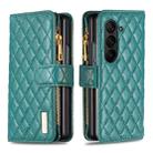 For Samsung Galaxy Z Fold7 Diamond Lattice Zipper Wallet Leather Flip Phone Case(Green) - 2
