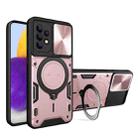 For Samsung Galaxy A72 4G / 5G CD Texture Sliding Camshield Magnetic Holder Phone Case(Pink) - 1