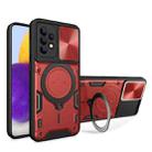 For Samsung Galaxy A72 4G / 5G CD Texture Sliding Camshield Magnetic Holder Phone Case(Red) - 1