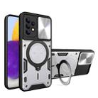 For Samsung Galaxy A72 4G / 5G CD Texture Sliding Camshield Magnetic Holder Phone Case(Silver) - 1