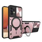 For Samsung Galaxy A32 4G CD Texture Sliding Camshield Magnetic Holder Phone Case(Pink) - 1