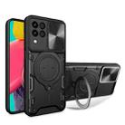 For Samsung Galaxy M53 5G CD Texture Sliding Camshield Magnetic Holder Phone Case(Black) - 1