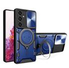 For Samsung Galaxy S23 FE 5G CD Texture Sliding Camshield Magnetic Holder Phone Case(Blue) - 1