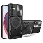 For Samsung Galaxy A35 5G CD Texture Sliding Camshield Magnetic Holder Phone Case(Black) - 1