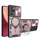 For Samsung Galaxy Note20 Ultra CD Texture Sliding Camshield Magnetic Holder Phone Case(Pink) - 1