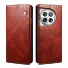 For OnePlus 12 Oil Wax Crazy Horse Texture Leather Phone Case(Brown) - 1