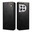 For OnePlus 12 Oil Wax Crazy Horse Texture Leather Phone Case(Black) - 1