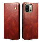 For OnePlus 13s 5G Oil Wax Crazy Horse Texture Leather Phone Case(Brown) - 1