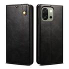 For OnePlus 13s 5G Oil Wax Crazy Horse Texture Leather Phone Case(Black) - 1