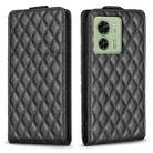 For Motorola Edge 40 5G Diamond Lattice Vertical Flip Leather Phone Case(Black) - 1