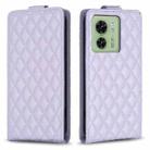 For Motorola Edge 40 5G Diamond Lattice Vertical Flip Leather Phone Case(Purple) - 1