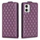 For Motorola Moto G73 5G Diamond Lattice Vertical Flip Leather Phone Case(Dark Purple) - 1