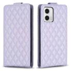 For Motorola Moto G73 5G Diamond Lattice Vertical Flip Leather Phone Case(Purple) - 1