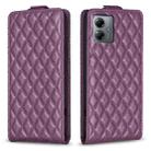 For Motorola Moto G14 4G Diamond Lattice Vertical Flip Leather Phone Case(Dark Purple) - 1