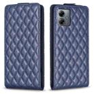 For Motorola Moto G14 4G Diamond Lattice Vertical Flip Leather Phone Case(Blue) - 1