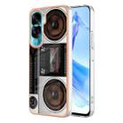 For Honor 90 Lite 5G Electroplating Marble Dual-side IMD Phone Case(Retro Radio) - 1