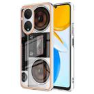 For Honor X7 Electroplating Marble Dual-side IMD Phone Case(Retro Radio) - 1