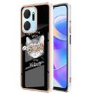 For Honor X7a Electroplating Marble Dual-side IMD Phone Case(Natural Growth) - 1